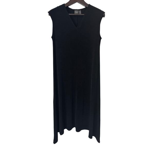 Chico's Travelers Black Sleeveless V-Neck Maxi Dress‎ Size 2/ Large - Picture 1 of 4